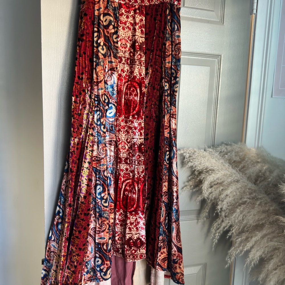 Free People Velvet Skirt w/ Slit